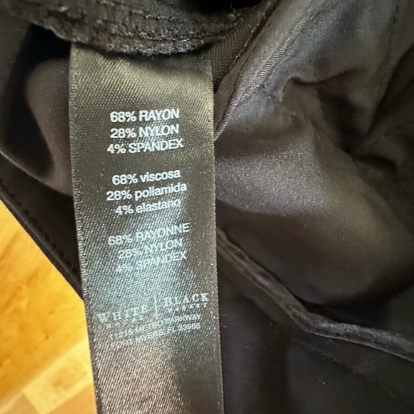 White House Black Market black sailor button Black Flare Leg Pants 8R stretchy - Picture 3 of 7